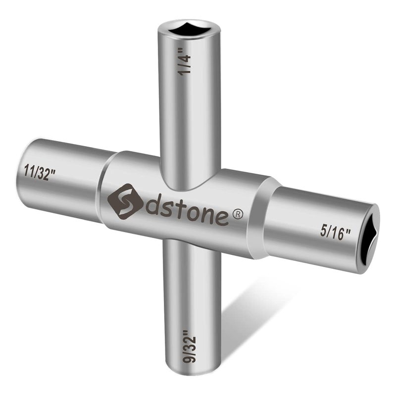 Sdstone 4 Way Sillcock Key,Steel Water key, for Valve, Faucet, and Spigots,1 Pack - Image 1